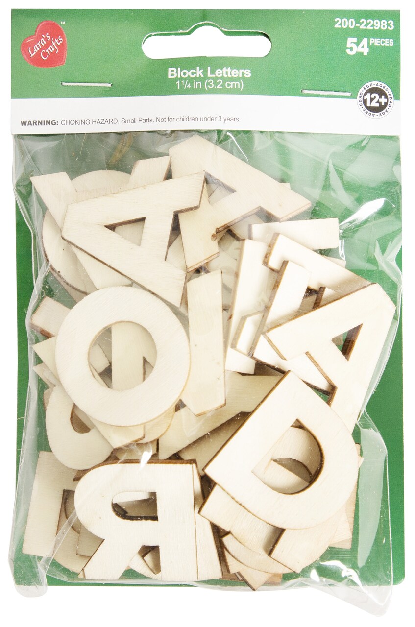 CousinDIY Unfinished Wood Alphabet Blocks 54/Pkg-1.25"